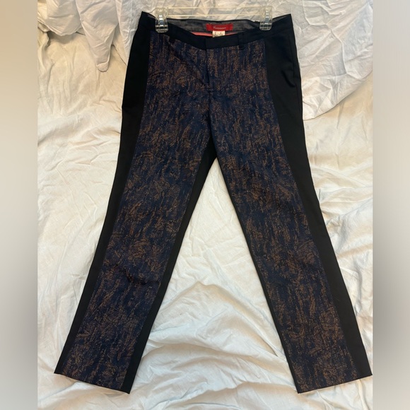 Cartonnier Brocade Crop Charlie pants size 10 metallic texture Anthropologie - Picture 5 of 9